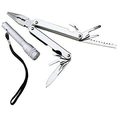 Multifunktionszange mit LED-Taschenlampe / Multifunction tool with LED torch