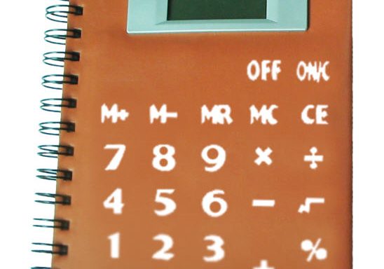 Notizbuch mit Taschenrechner / caculator notebook