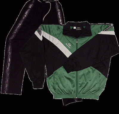 Trainingsanzug schwarz – grün – weiß / Tracksuit, black – green – white